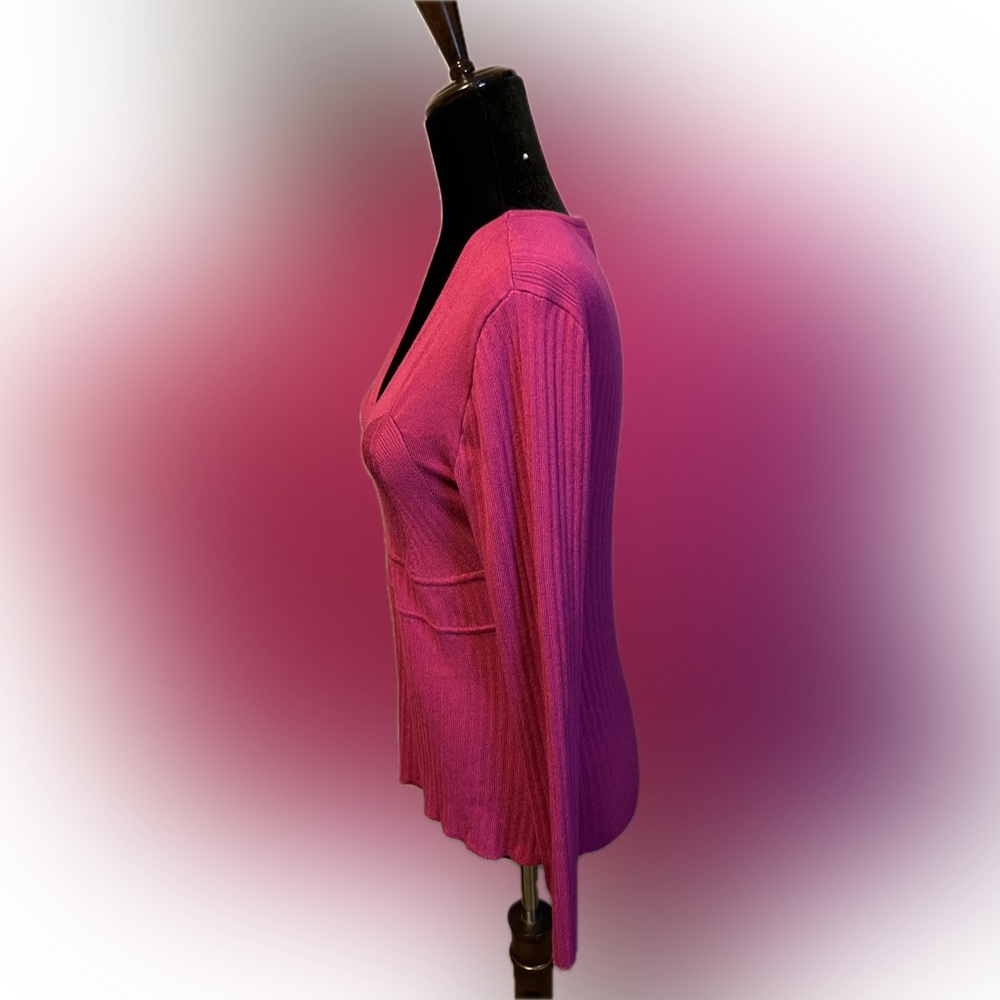 Jessica Simpson Adrielle Long Sleeve Sweater Top in Festival Fuchsia size L - Picture 7 of 14